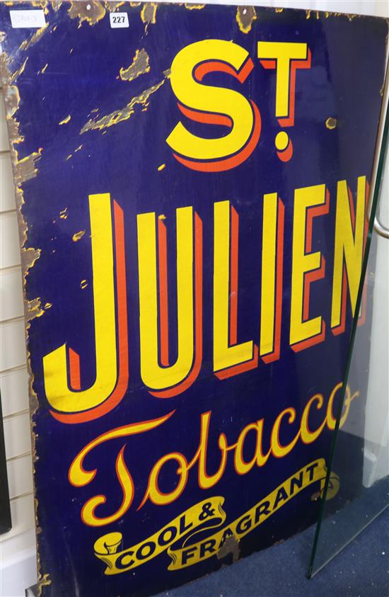 A St Julien tobacco enamel sign